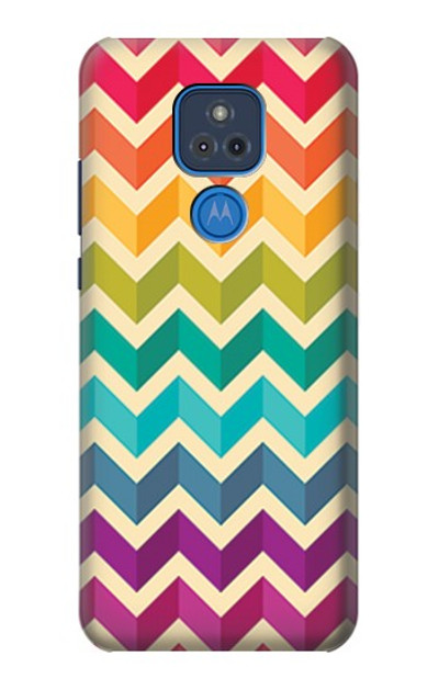 S2362 Rainbow Colorful Shavron Zig Zag Pattern Case Cover Custodia per Motorola Moto G Play (2021)