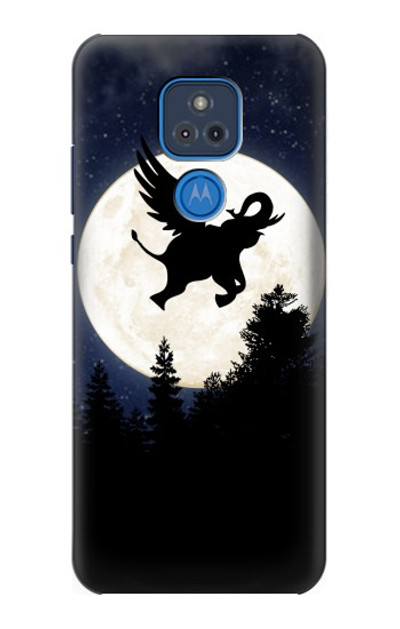 S3323 Flying Elephant Full Moon Night Case Cover Custodia per Motorola Moto G Play (2021)