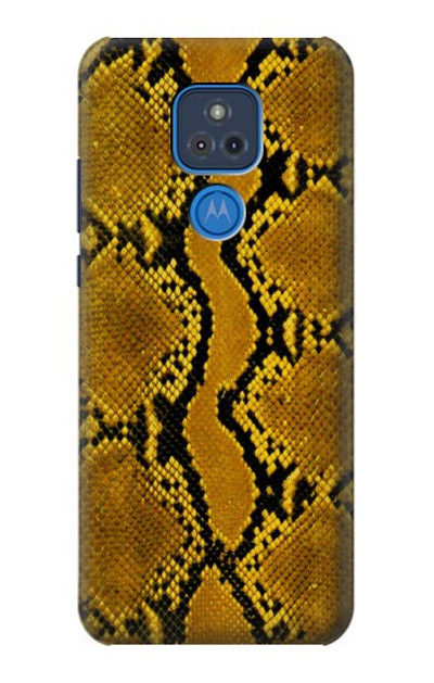 S3365 Yellow Python Skin Graphic Print Case Cover Custodia per Motorola Moto G Play (2021)