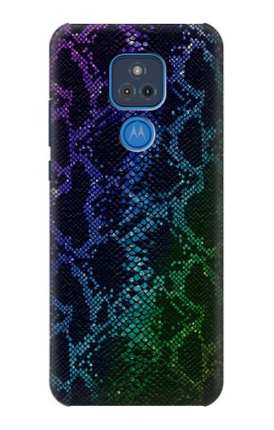 S3366 Rainbow Python Skin Graphic Print Case Cover Custodia per Motorola Moto G Play (2021)