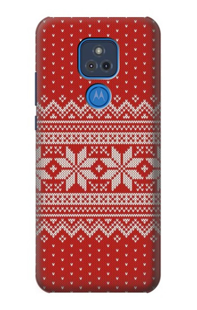 S3384 Winter Seamless Knitting Pattern Case Cover Custodia per Motorola Moto G Play (2021)