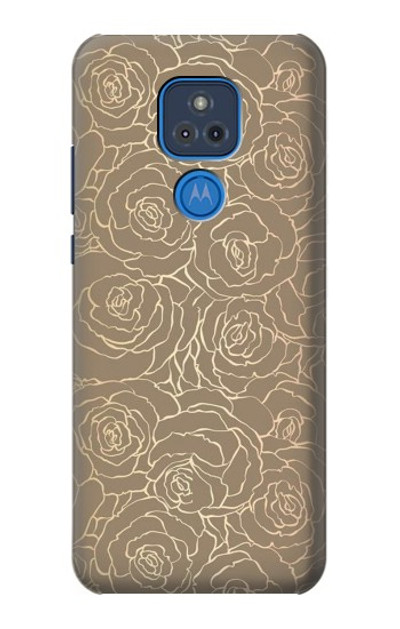 S3466 Gold Rose Pattern Case Cover Custodia per Motorola Moto G Play (2021)