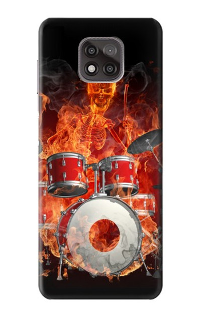 S1431 Skull Drum Fire Rock Case Cover Custodia per Motorola Moto G Power (2021)