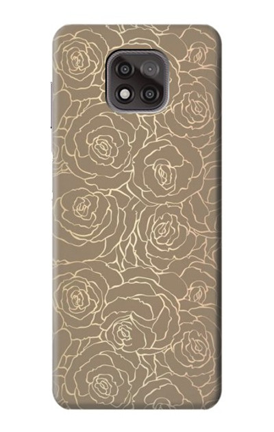 S3466 Gold Rose Pattern Case Cover Custodia per Motorola Moto G Power (2021)