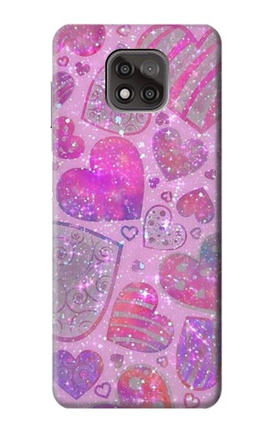 S3710 Pink Love Heart Case Cover Custodia per Motorola Moto G Power (2021)