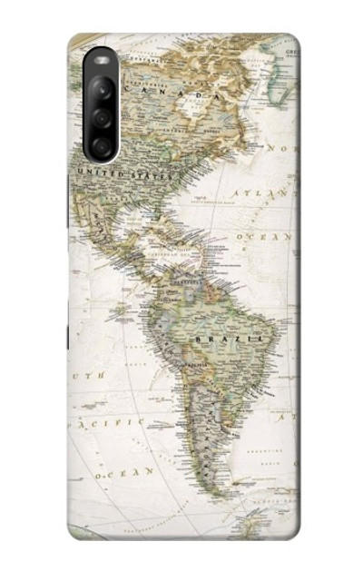 S0604 World Map Case Cover Custodia per Sony Xperia L5