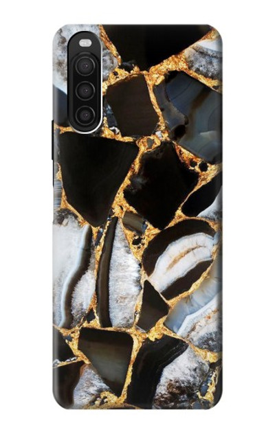 S3419 Gold Marble Graphic Print Case Cover Custodia per Sony Xperia 10 III