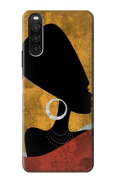 S3453 African Queen Nefertiti Silhouette Case Cover Custodia per Sony Xperia 10 III