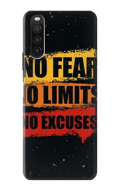 S3492 No Fear Limits Excuses Case Cover Custodia per Sony Xperia 10 III