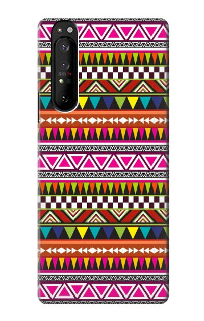 S2292 Aztec Tribal Pattern Case Cover Custodia per Sony Xperia 1 III S2292 Aztec Tribal Pattern Case Cover Custodia per Sony Xperia 1 III
