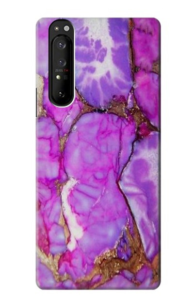 S2907 Purple Turquoise Stone Case Cover Custodia per Sony Xperia 1 III