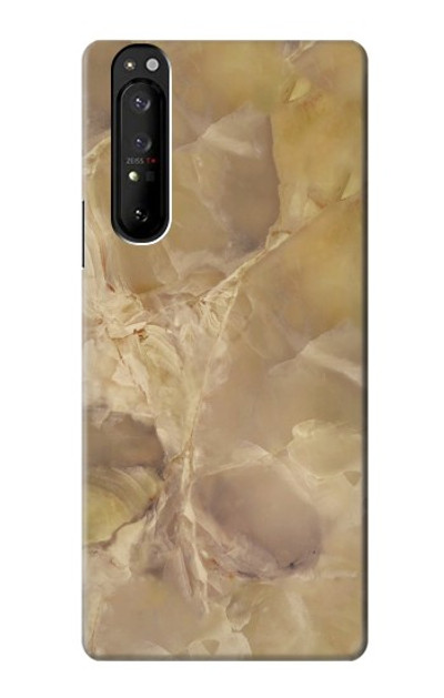 S3240 Yellow Marble Stone Case Cover Custodia per Sony Xperia 1 III