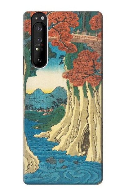 S3348 Utagawa Hiroshige The Monkey Bridge Case Cover Custodia per Sony Xperia 1 III