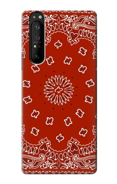 S3355 Bandana Red Pattern Case Cover Custodia per Sony Xperia 1 III