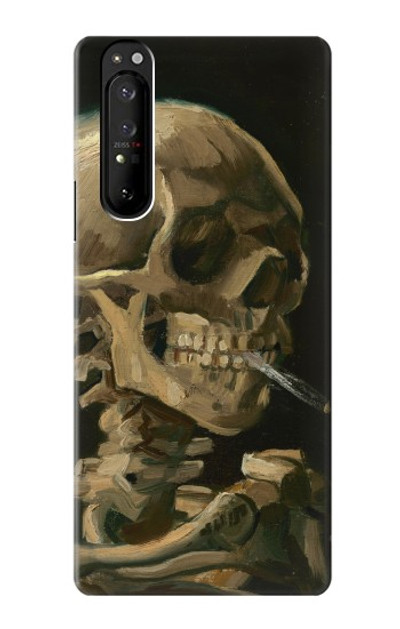 S3358 Vincent Van Gogh Skeleton Cigarette Case Cover Custodia per Sony Xperia 1 III