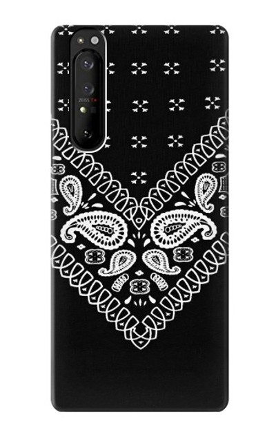 S3363 Bandana Black Pattern Case Cover Custodia per Sony Xperia 1 III