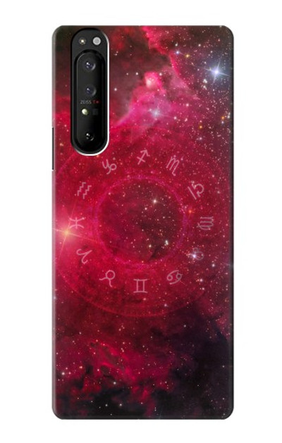 S3368 Zodiac Red Galaxy Case Cover Custodia per Sony Xperia 1 III