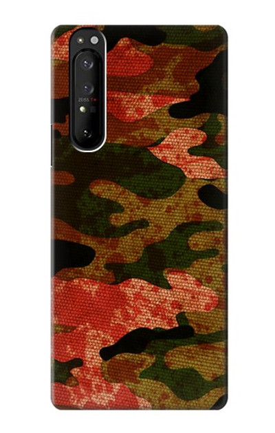 S3393 Camouflage Blood Splatter Case Cover Custodia per Sony Xperia 1 III