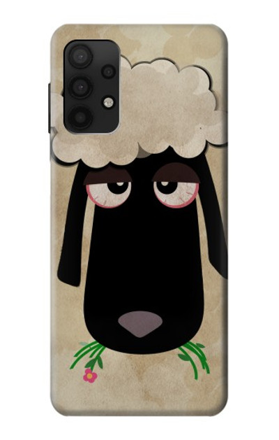 S2826 Cute Cartoon Unsleep Black Sheep Case Cover Custodia per Samsung Galaxy A32 4G