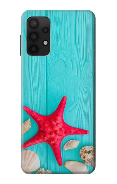 S3428 Aqua Wood Starfish Shell Case Cover Custodia per Samsung Galaxy A32 4G