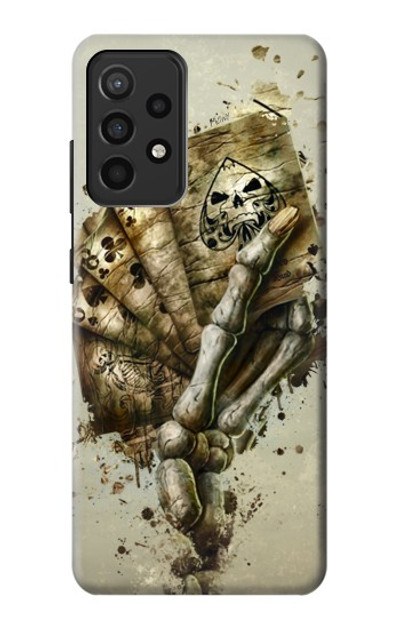 S0550 Skull Card Poker Case Cover Custodia per Samsung Galaxy A52, Galaxy A52 5G