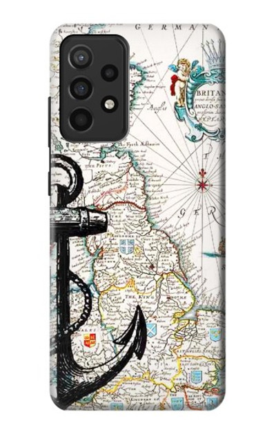 S1962 Nautical Chart Case Cover Custodia per Samsung Galaxy A52, Galaxy A52 5G