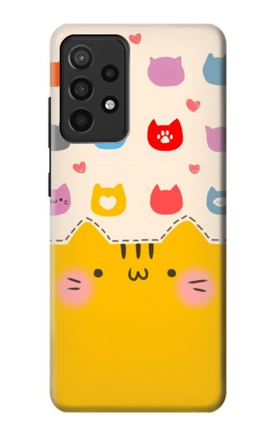S2442 Cute Cat Cartoon Funny Case Cover Custodia per Samsung Galaxy A52, Galaxy A52 5G