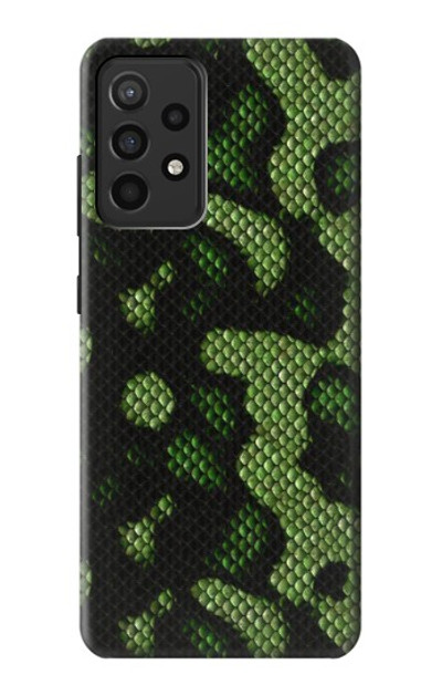 S2877 Green Snake Skin Graphic Printed Case Cover Custodia per Samsung Galaxy A52, Galaxy A52 5G