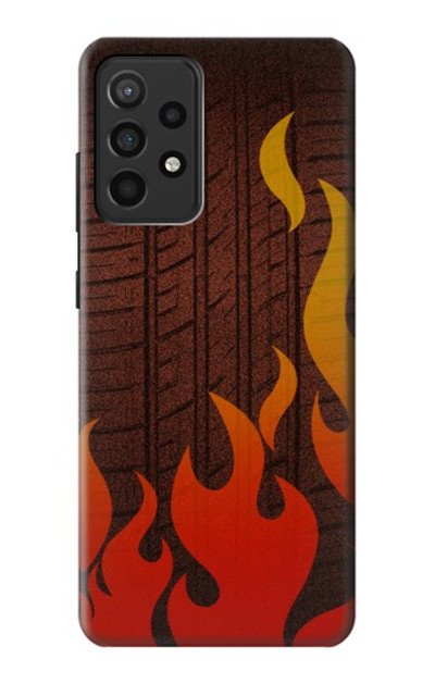 S2988 Rally Car Tire Fire Case Cover Custodia per Samsung Galaxy A52, Galaxy A52 5G