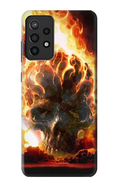 S0863 Hell Fire Skull Case Cover Custodia per Samsung Galaxy A72, Galaxy A72 5G