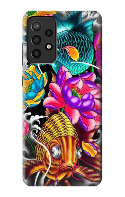 S1630 Fish Japanese Oriental Tattoo Case Cover Custodia per Samsung Galaxy A72, Galaxy A72 5G