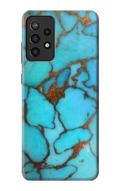 S2685 Aqua Turquoise Gemstone Graphic Printed Case Cover Custodia per Samsung Galaxy A72, Galaxy A72 5G