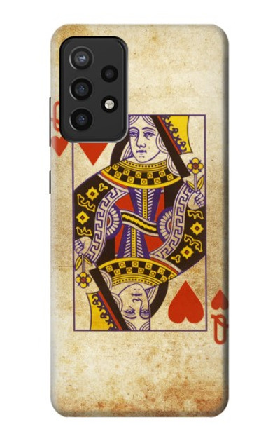 S2833 Poker Card Queen Hearts Case Cover Custodia per Samsung Galaxy A72, Galaxy A72 5G