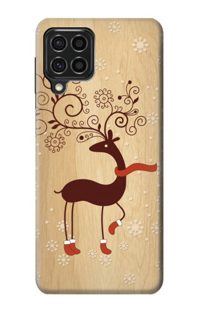 S3081 Wooden Raindeer Graphic Printed Case Cover Custodia per Samsung Galaxy F62