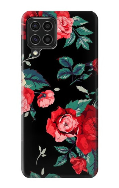 S3112 Rose Floral Pattern Black Case Cover Custodia per Samsung Galaxy F62