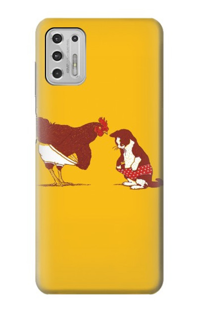 S1093 Rooster and Cat Joke Case Cover Custodia per Motorola Moto G Stylus (2021)