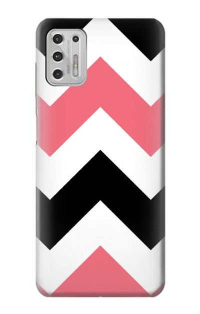 S1849 Pink Black Chevron Zigzag Case Cover Custodia per Motorola Moto G Stylus (2021)