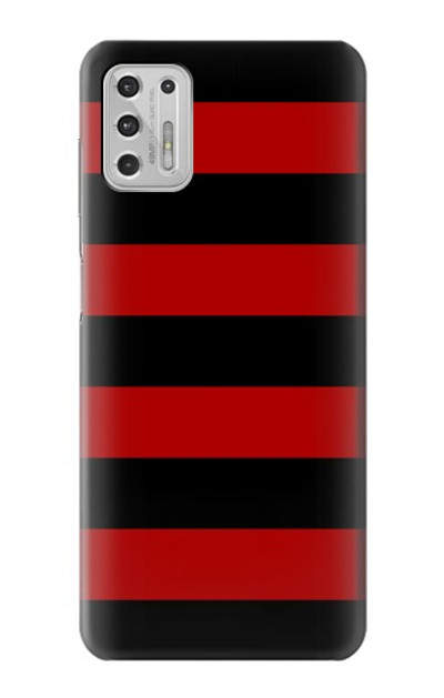 S2638 Black and Red Striped Case Cover Custodia per Motorola Moto G Stylus (2021)