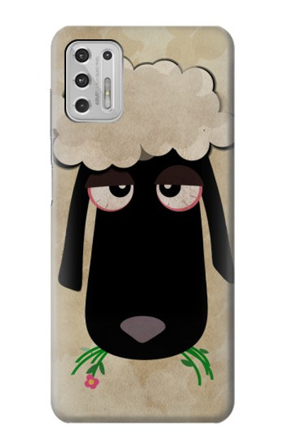 S2826 Cute Cartoon Unsleep Black Sheep Case Cover Custodia per Motorola Moto G Stylus (2021)