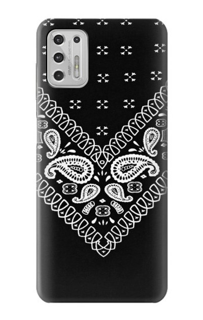 S3363 Bandana Black Pattern Case Cover Custodia per Motorola Moto G Stylus (2021)