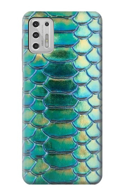 S3414 Green Snake Scale Graphic Print Case Cover Custodia per Motorola Moto G Stylus (2021)