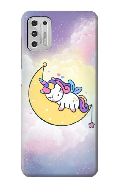 S3485 Cute Unicorn Sleep Case Cover Custodia per Motorola Moto G Stylus (2021)