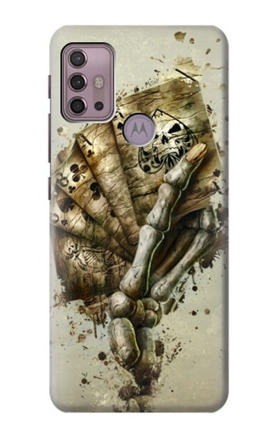 S0550 Skull Card Poker Case Cover Custodia per Motorola Moto G30, G20, G10