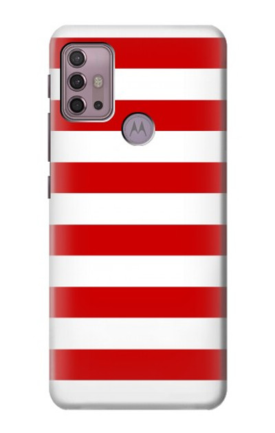 S2364 Red and White Striped Case Cover Custodia per Motorola Moto G30, G20, G10