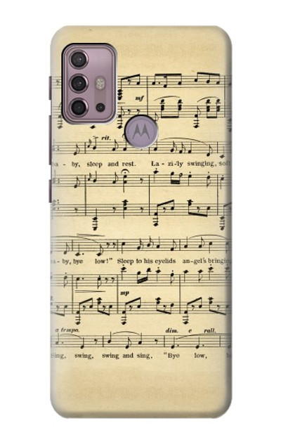 S2504 Vintage Music Sheet Case Cover Custodia per Motorola Moto G30, G20, G10