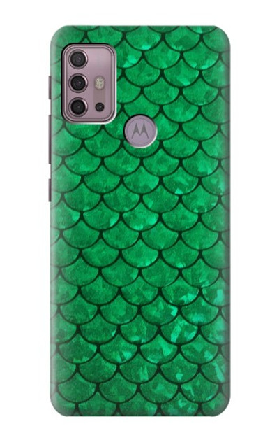 S2704 Green Fish Scale Pattern Graphic Case Cover Custodia per Motorola Moto G30, G20, G10