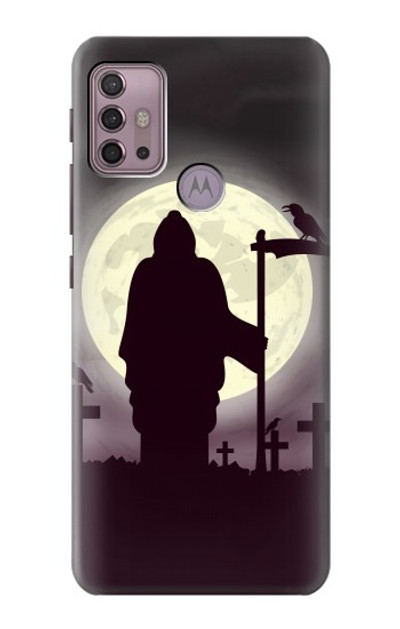 S3262 Grim Reaper Night Moon Cemetery Case Cover Custodia per Motorola Moto G30, G20, G10