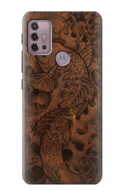 S3405 Fish Tattoo Leather Graphic Print Case Cover Custodia per Motorola Moto G30, G20, G10