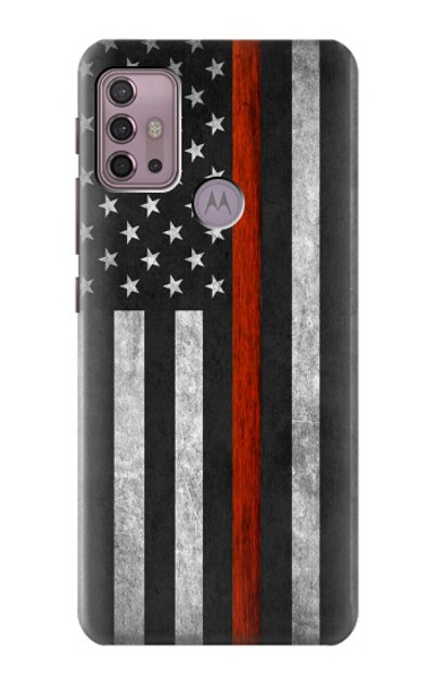 S3472 Firefighter Thin Red Line Flag Case Cover Custodia per Motorola Moto G30, G20, G10