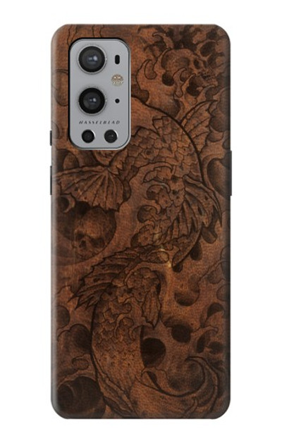 S3405 Fish Tattoo Leather Graphic Print Case Cover Custodia per OnePlus 9 Pro